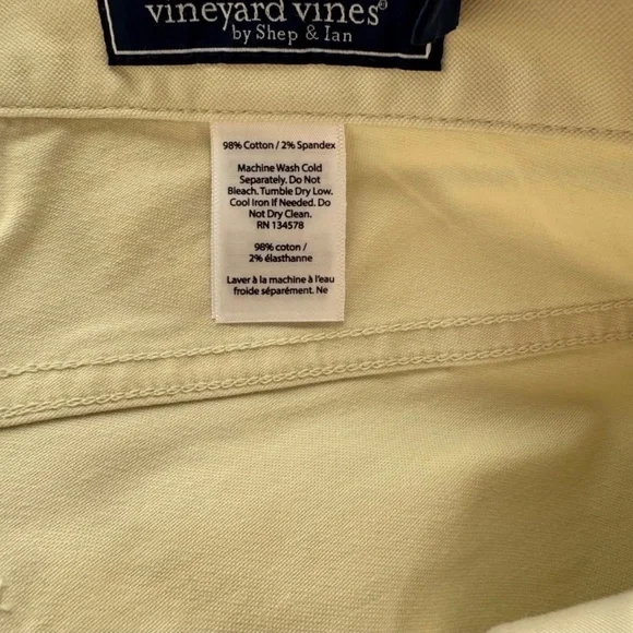 Vineyard Vines Chino Slim Pant Size 40x34 Stone-Khaki Nautical Preppy Casual - Picture 5 of 8